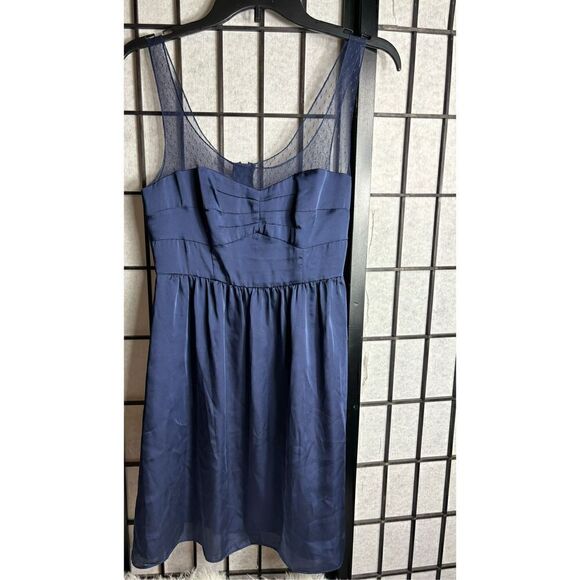American Eagle Navy Blue Sheer Sleeveless Party Dress - Picture 2 of 7